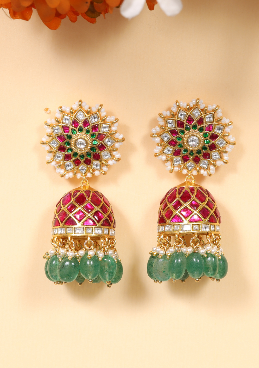 Devishi Jadau Kundan Regal Jhumka Earring