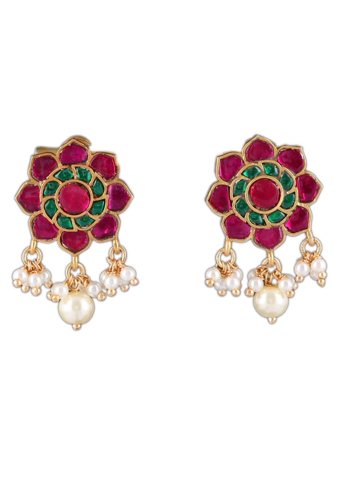 Vasundhara Jadau Kundan Floral Stud Earring