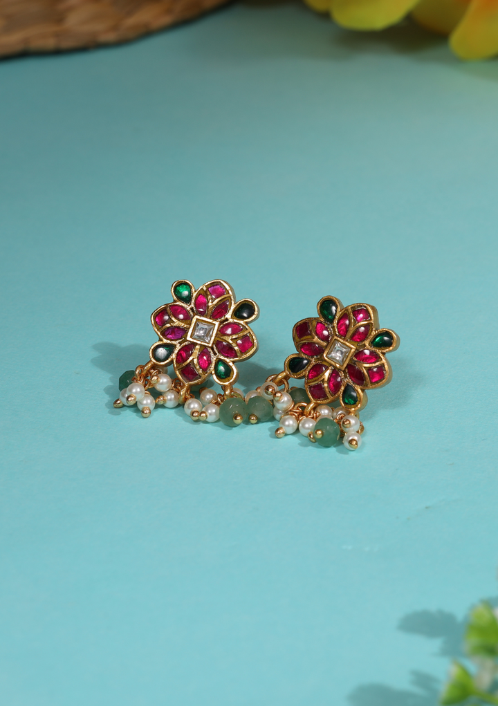 Hina Jadau Kundan Stud Earring