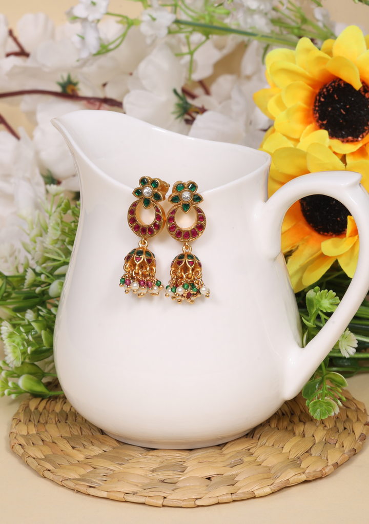 Flawless Jadau Kundan Designer Jhumka Earrings