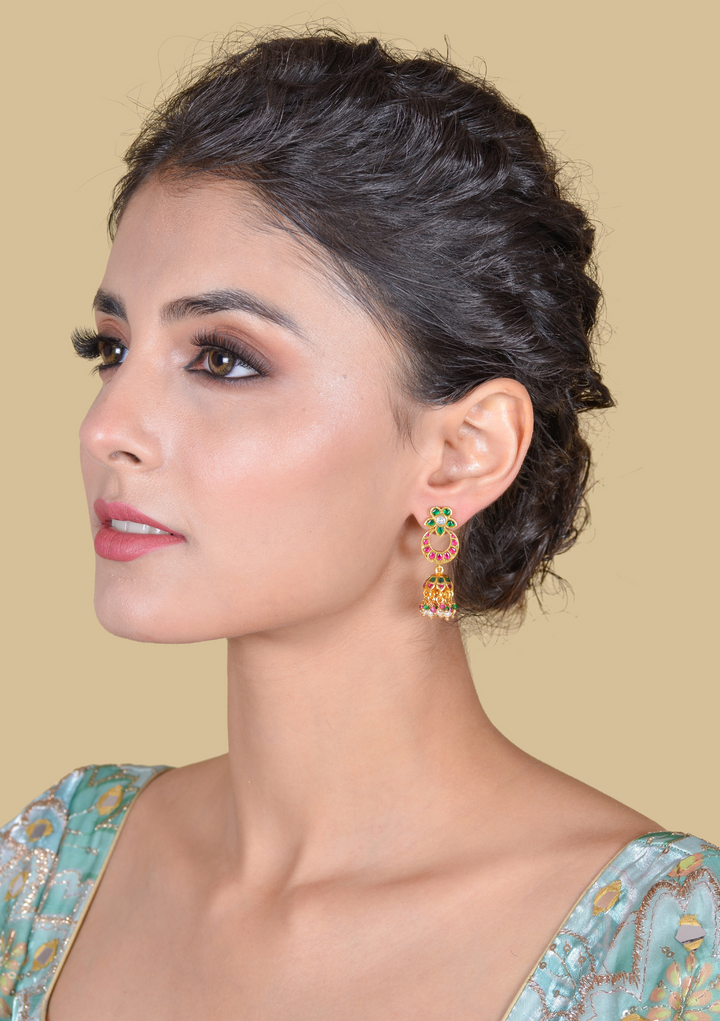 Flawless Jadau Kundan Designer Jhumka Earrings
