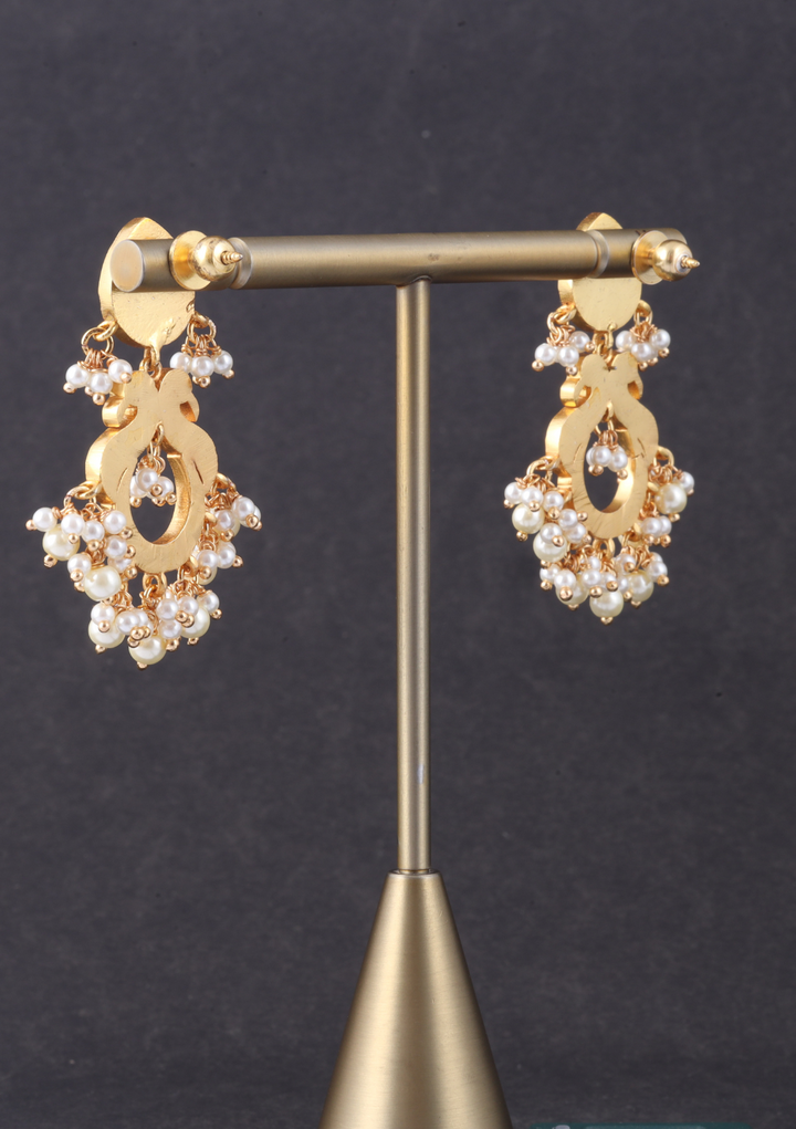 Trendy Jadau Kundan Designer Earrings with Pearl Beads Hangings