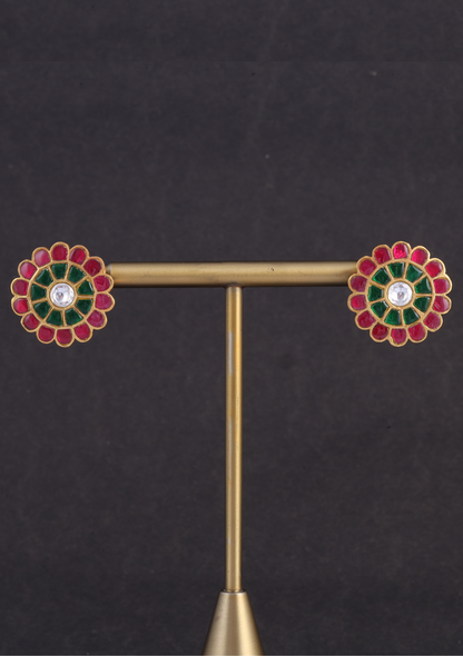 Glorious Jadau Kundan Designer Stud Earrings