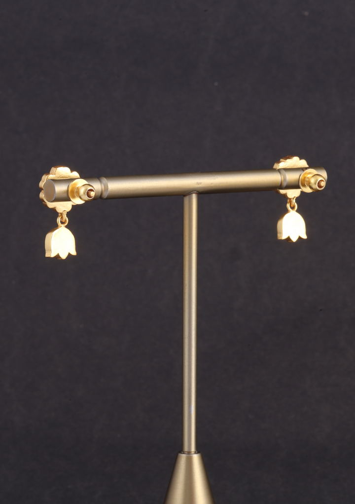Cute Little Ruby Jadau Kundan Stud Earrings