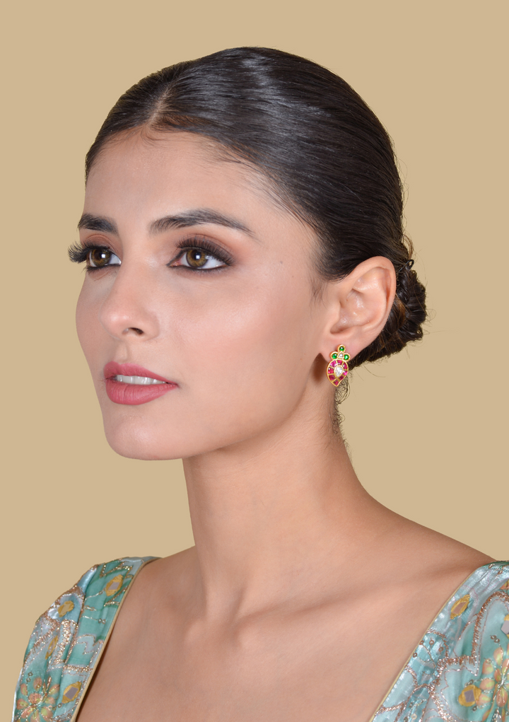 Simple and Elegant Mango Jadau Kundan Stud Earrings