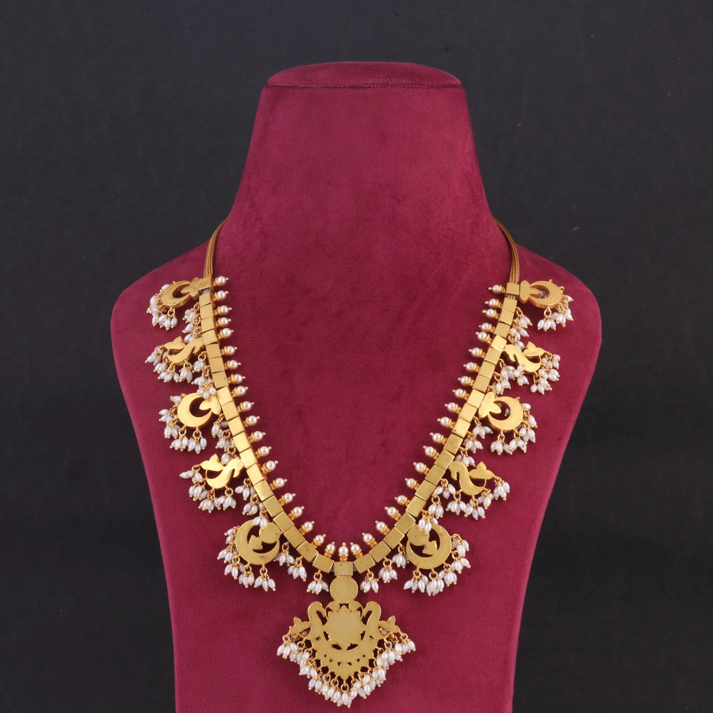 Royal Jadau Kundan Heavy Guttapusalu Necklace with Rice Pearls