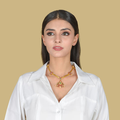 Stylized Designer Jadau Kundan Short Necklace