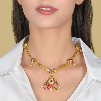 Stylized Designer Jadau Kundan Short Necklace