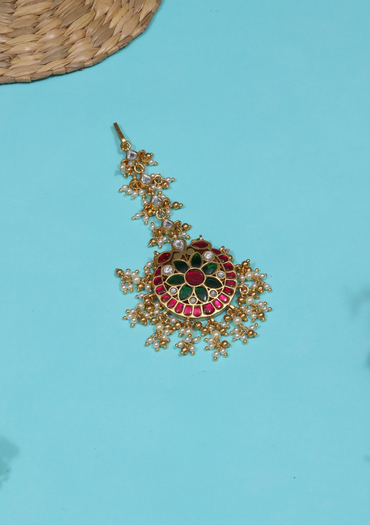 Tarika Jadau Kundan Regal Designer Maangtikka