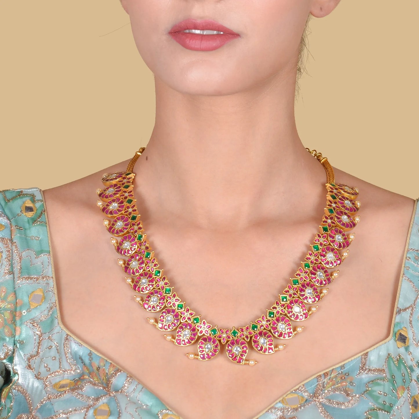 Classic and Simple Designer Mango Jadau Kundan Haram Necklace