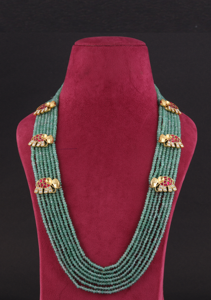 Myra Jadau Kundan Long Beaded Necklace