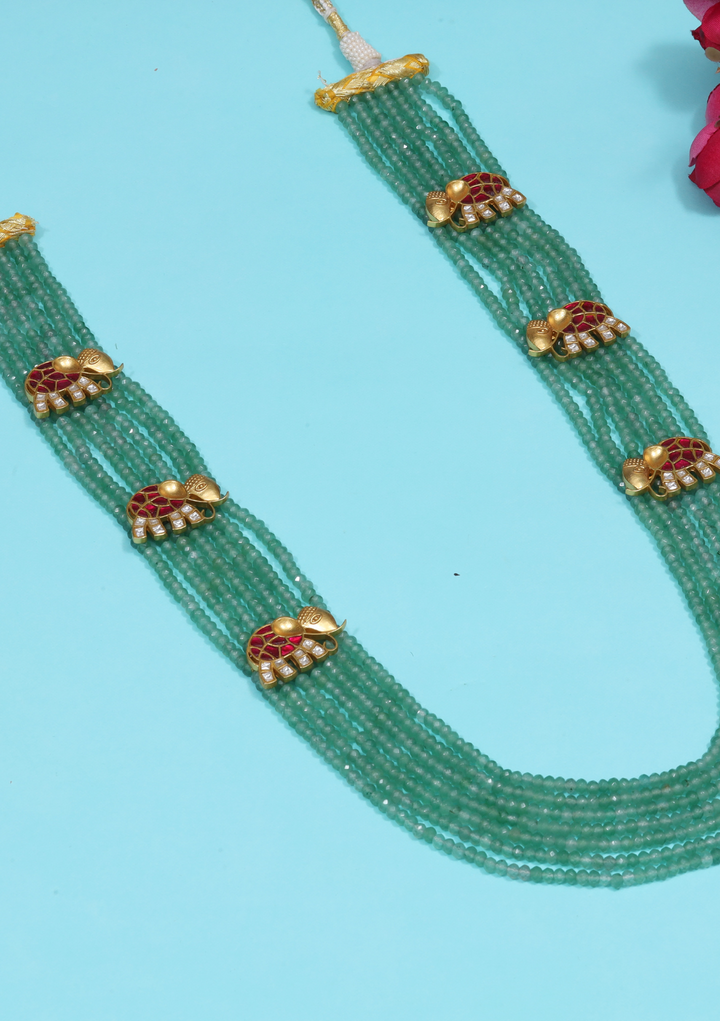 Myra Jadau Kundan Long Beaded Necklace