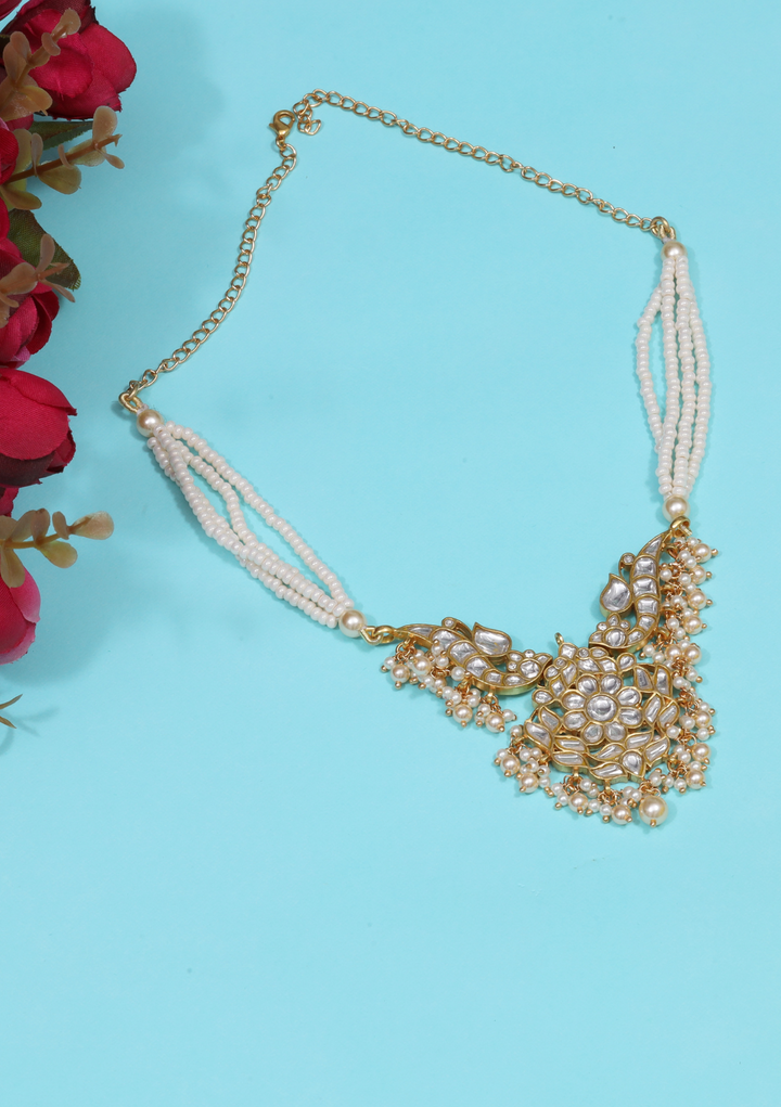 Kritika White Jadau Kundan Choker Necklace