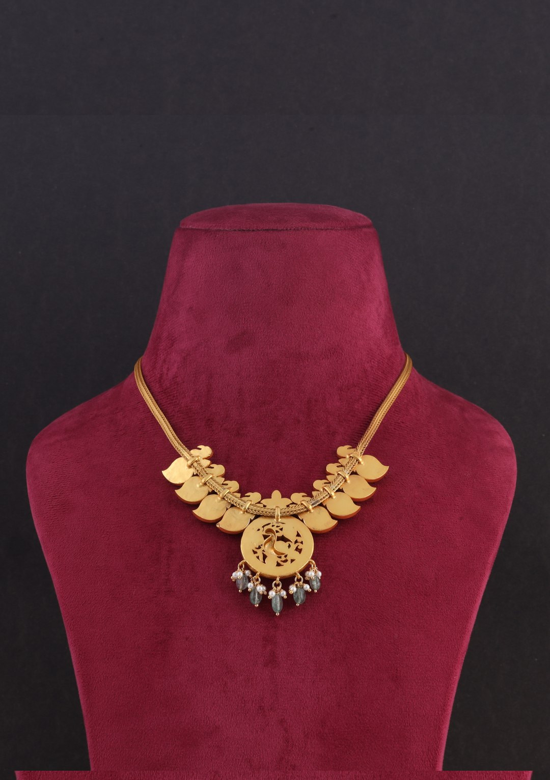Jadau Kundan Peacock Motif Gold Plated Necklace