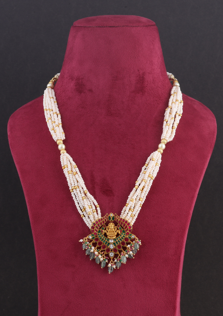 Elegant Nakshi Jadau Kundan Lakshmi Long Necklace