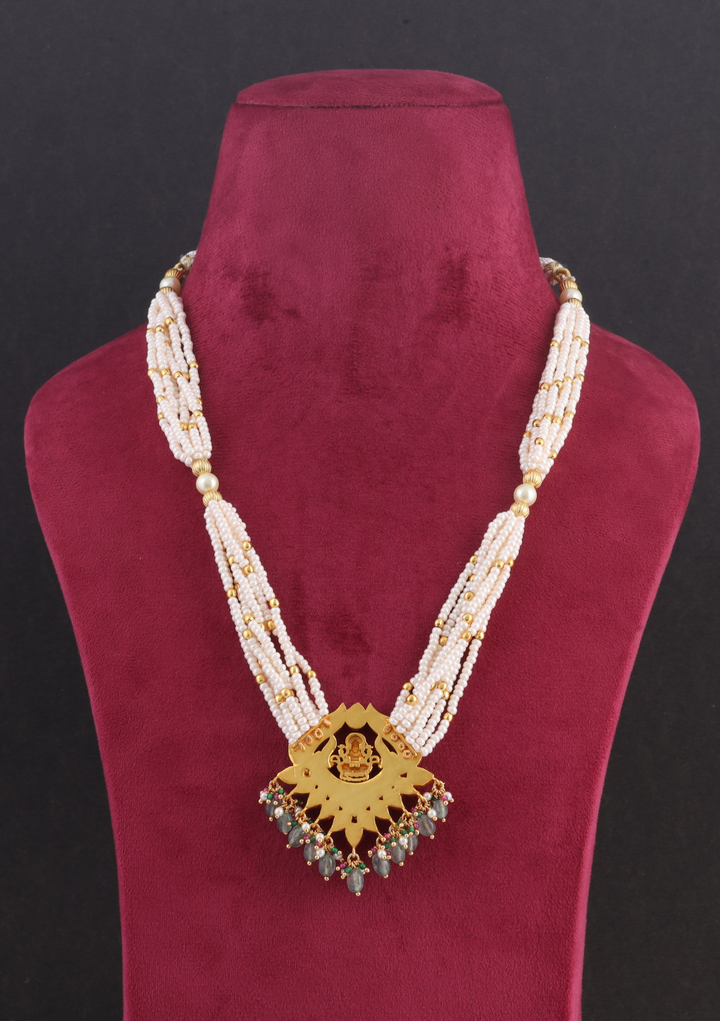 Elegant Nakshi Jadau Kundan Lakshmi Long Necklace