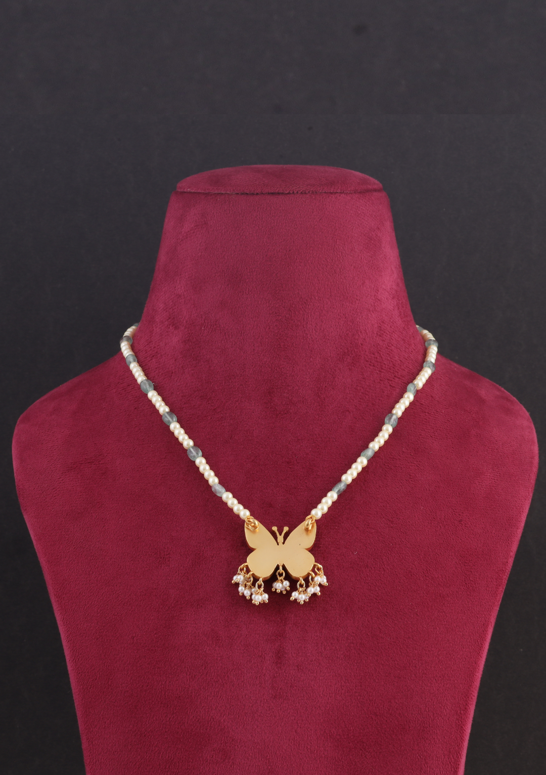 Butterfly Jadau Kundan Designer Gold Plated Necklace