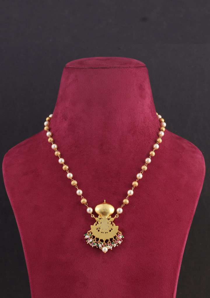 Naga Jadau Kundan Pendant with Pearl Chain