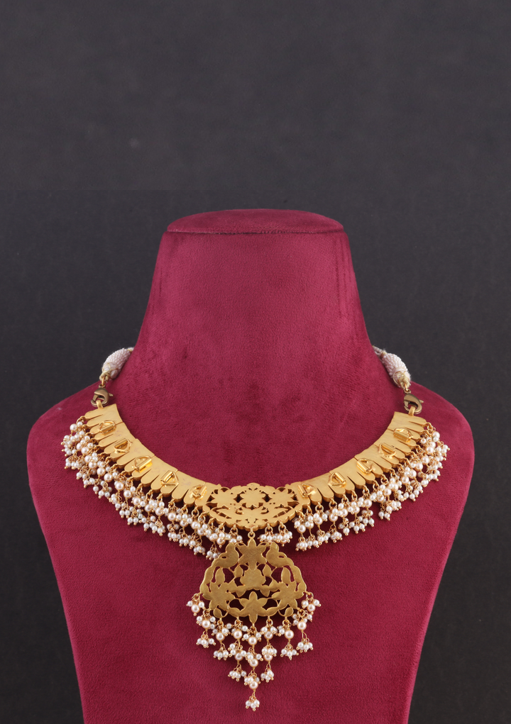 Bridal Heavy Look Designer Jadau Kundan Necklace with Pearl Hangings
