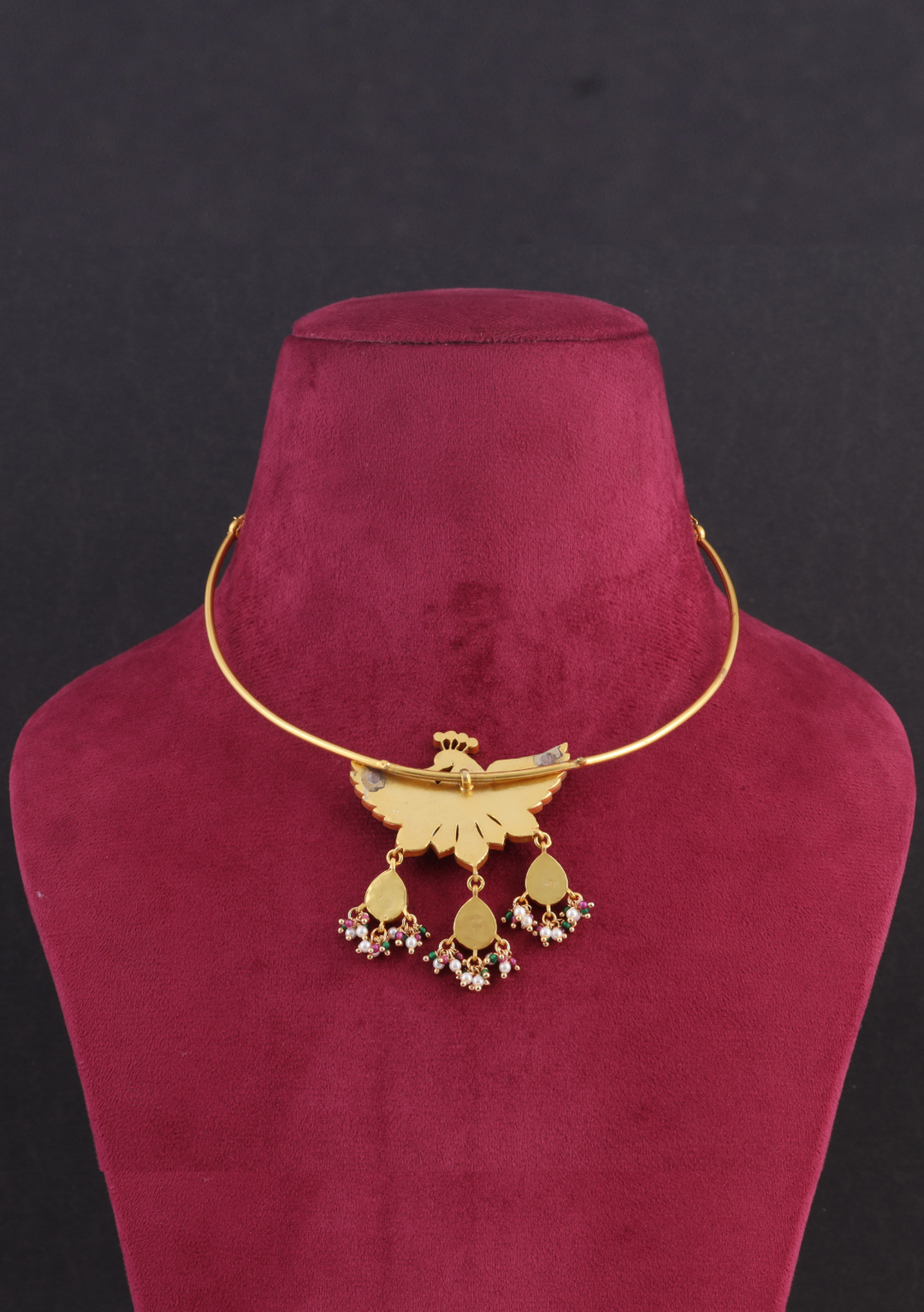Beautiful Jadau Kundan Hasli Peacock Necklace