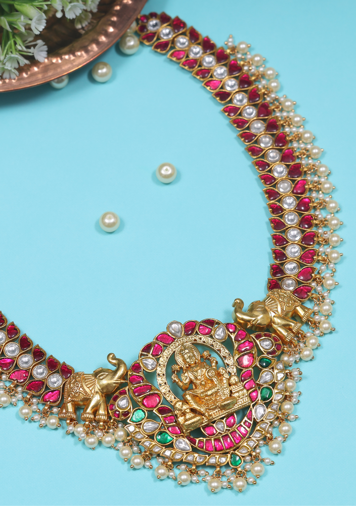 Lakshmi Nakshi Designer Heavy look Jadau Kundan Necklace