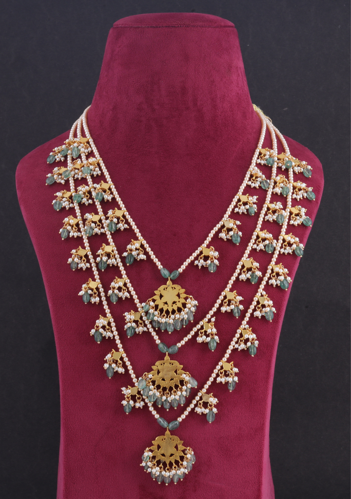 Stylish Three Layer Jadau Kundan Designer Necklace
