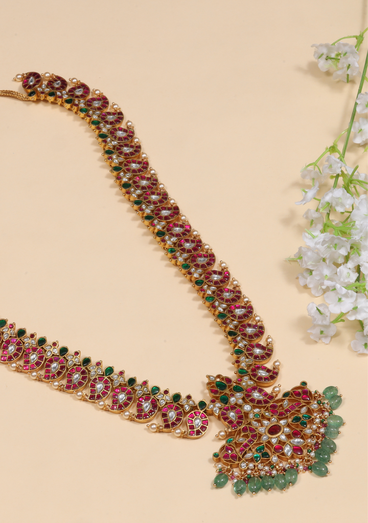Stylish and Classic Jadau Kundan Long Mango Haram