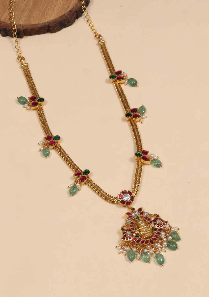 Exquisite Divine Lakshmi Jadau Kundan Short Necklace