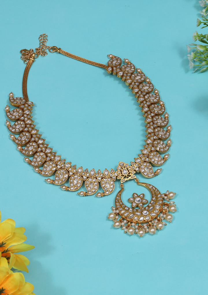 Nandini White Jadau Kundan Necklace