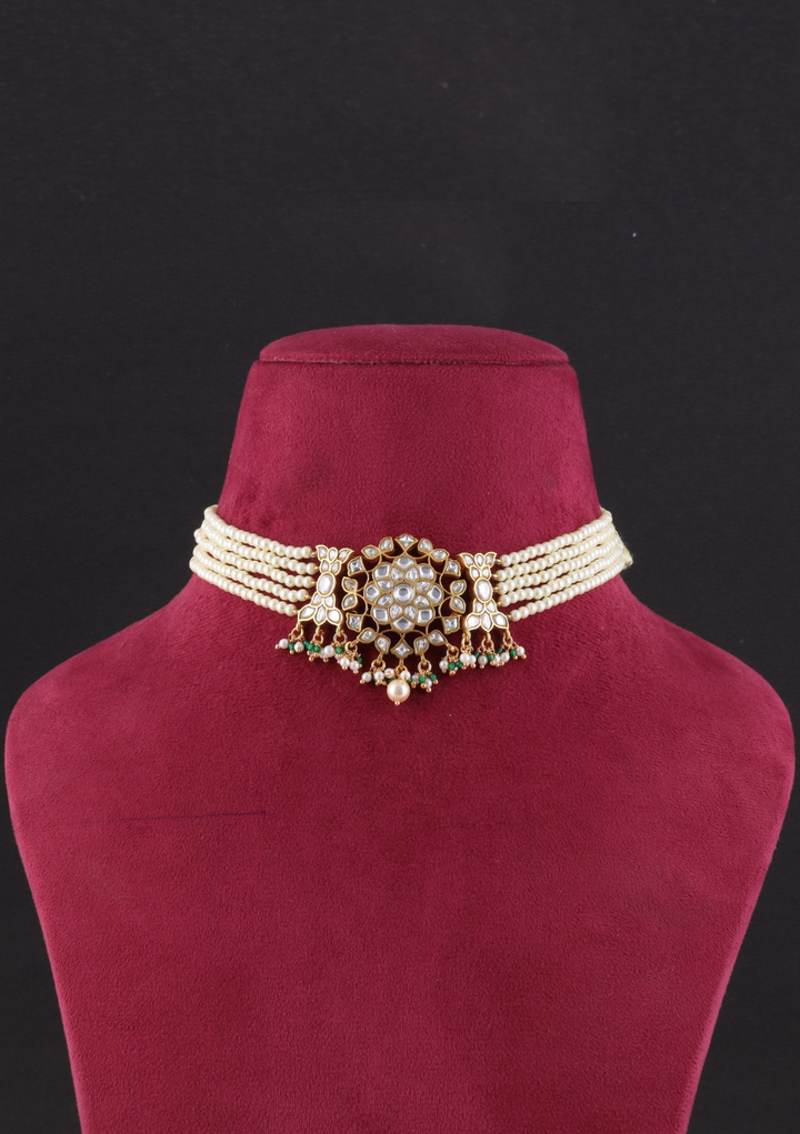 Tara White Jadau Kundan Choker Necklace