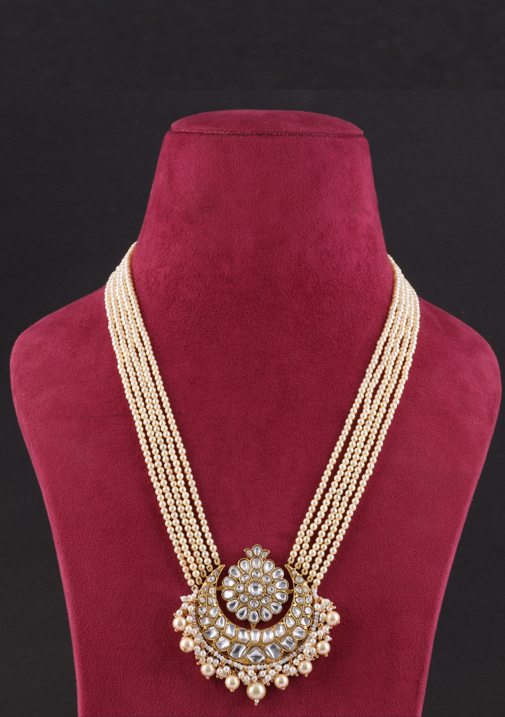 Vanita White Jadau Kundan Long Necklace