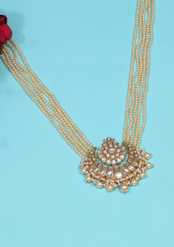 Vanita White Jadau Kundan Long Necklace