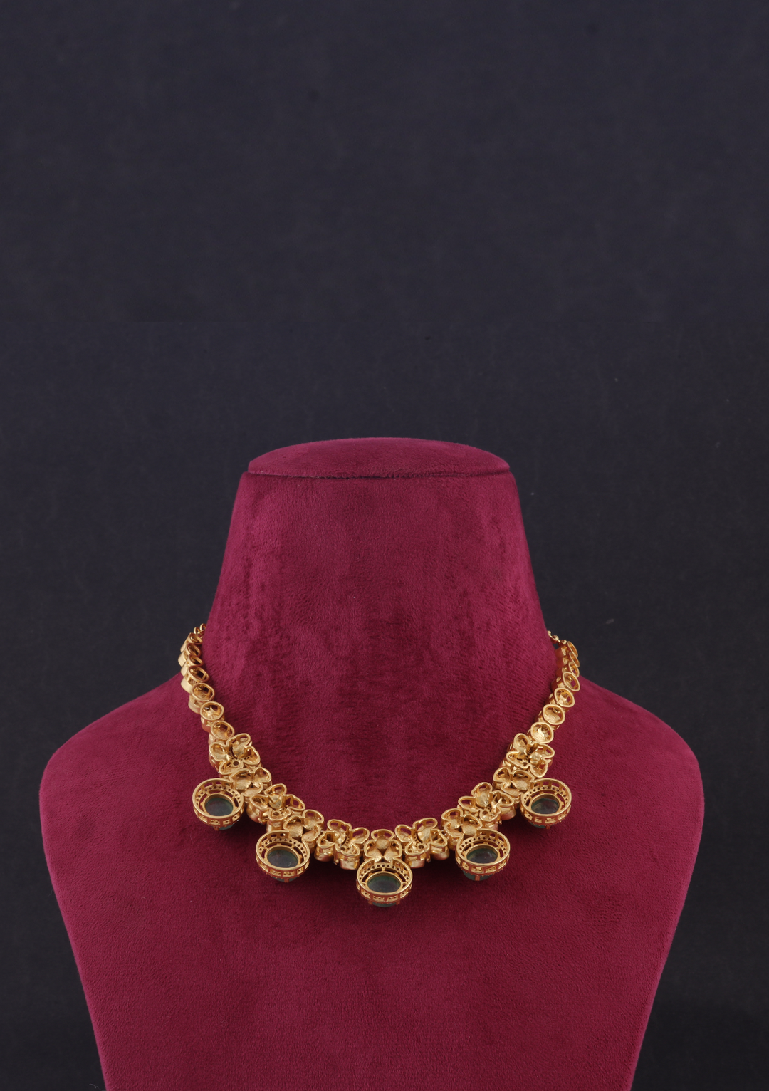 Elegant Designer Moissanite Polki Necklace Earring set