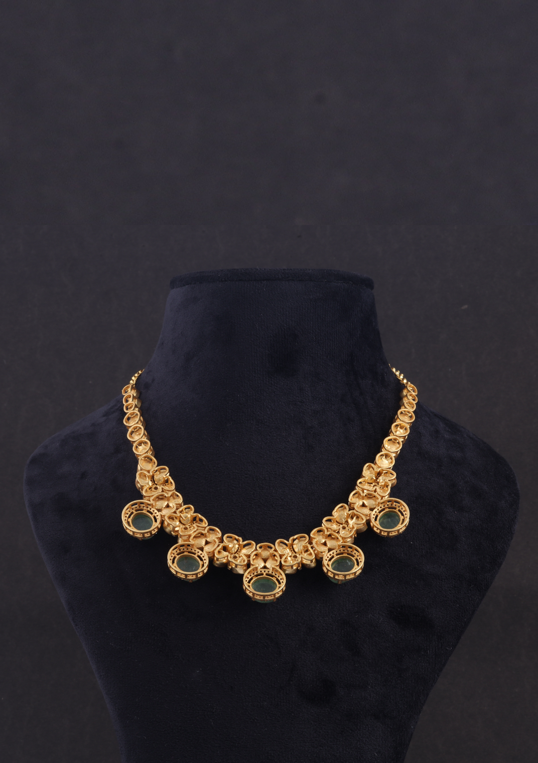 Elegant Designer Moissanite Polki Necklace Earring set