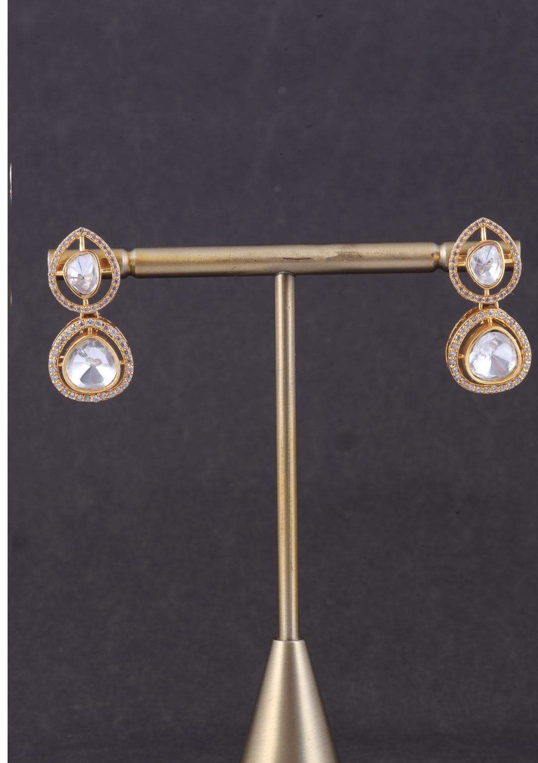Simple and Elegant Moissanite Polki Necklace Earring Set