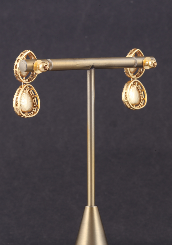 Simple and Elegant Moissanite Polki Necklace Earring Set