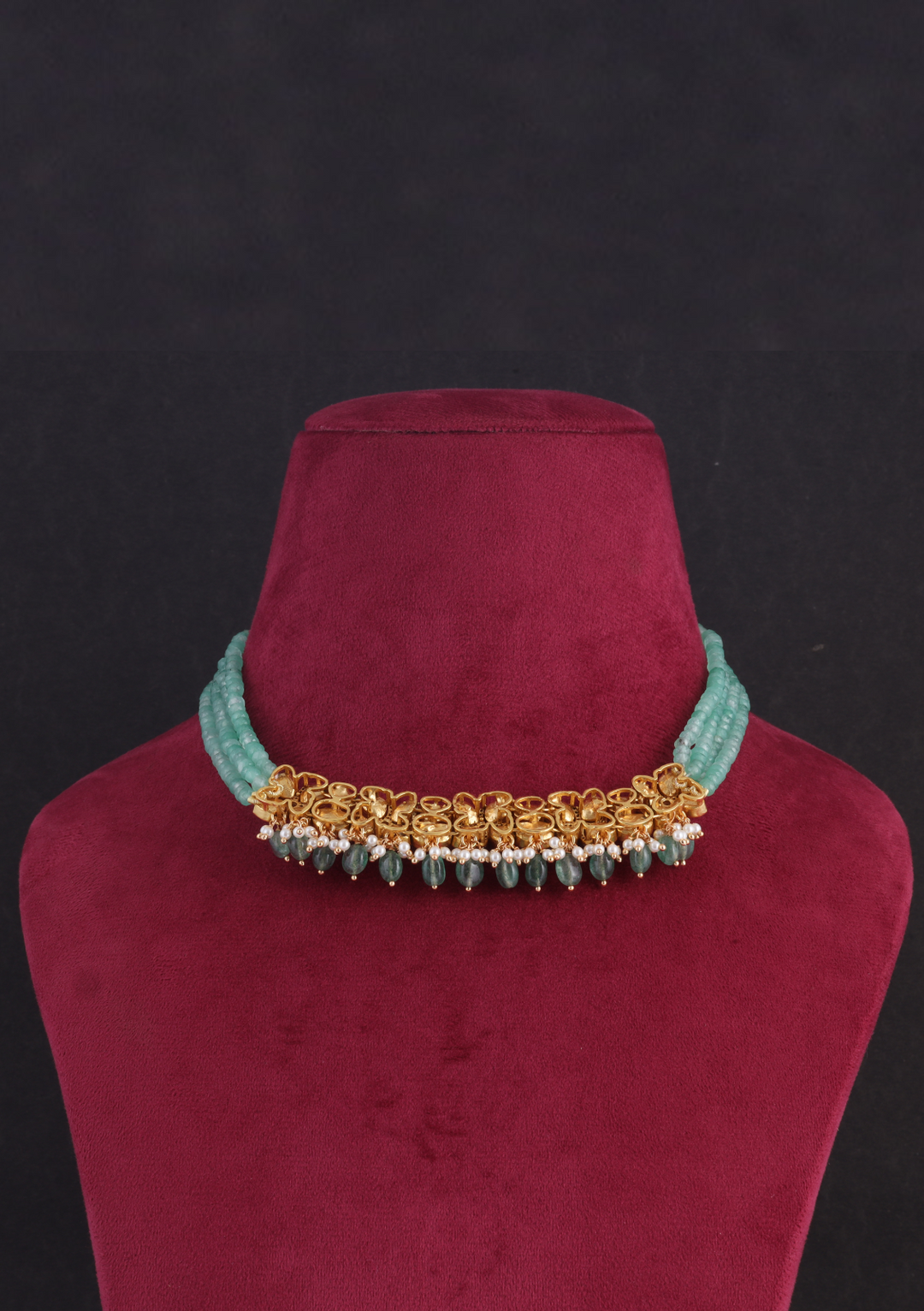 Unique and Simple Moissanite Polki Necklace Earring Set