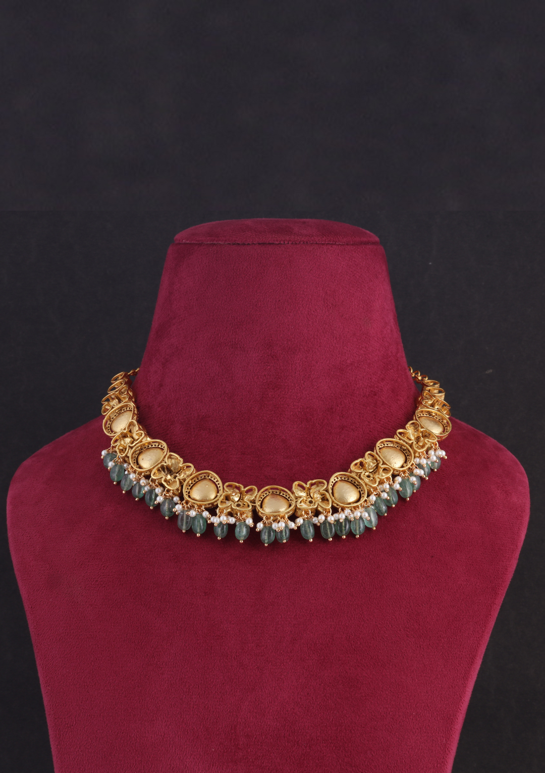 Bridal Elegant Moissanite Polki Necklace Earring Set
