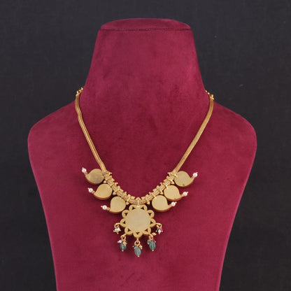 Grand Jadau Kundan Handcrafted Mango Short Necklace