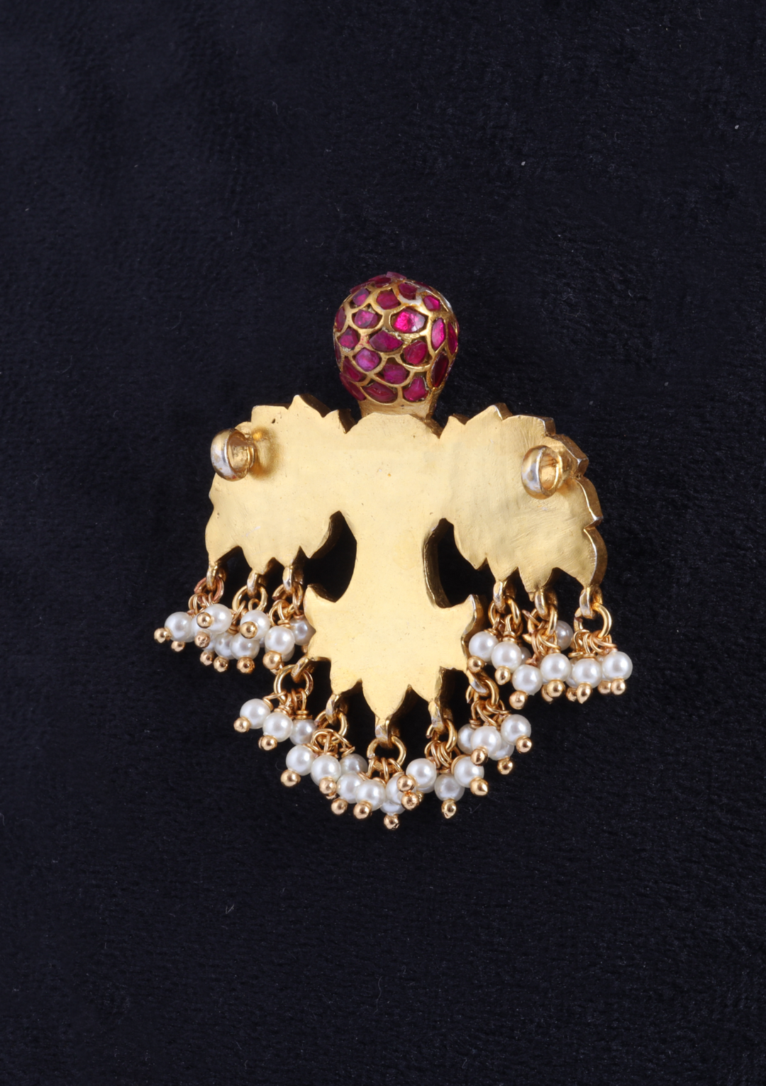 Exclusive Designer Garuda Jadau Kundan Pendant with Pearl Hangings