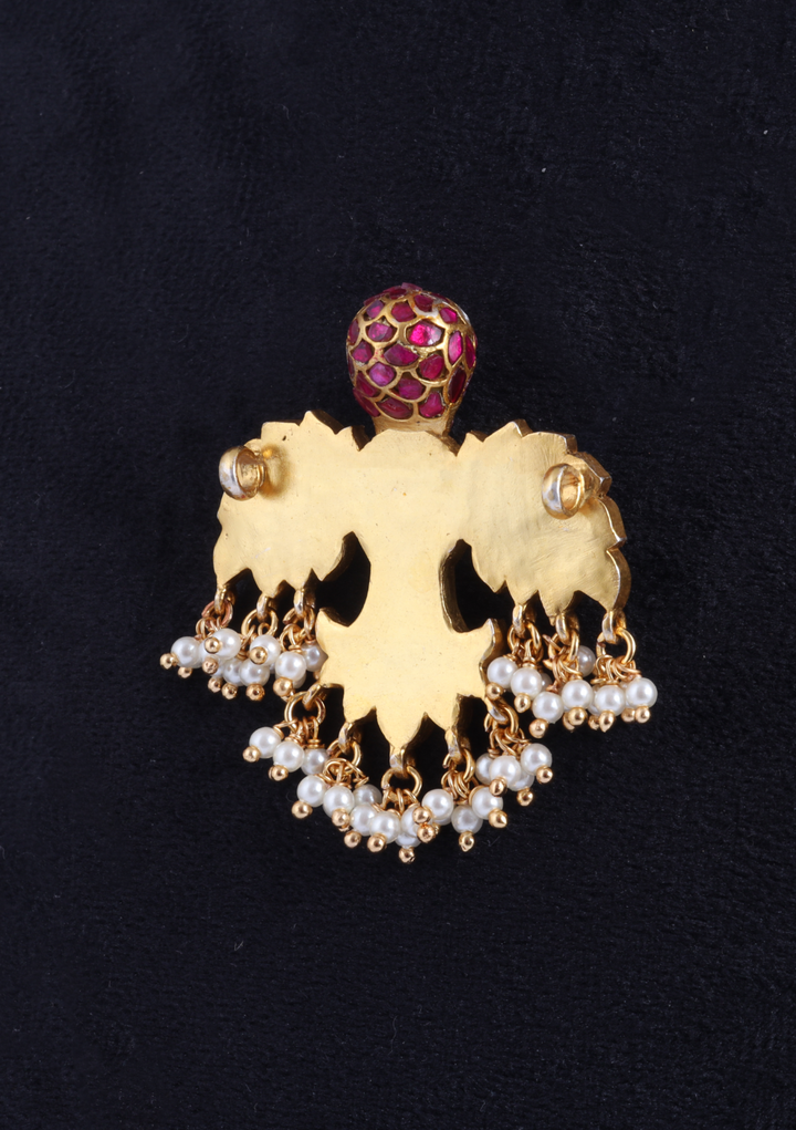 Exclusive Designer Garuda Jadau Kundan Pendant with Pearl Hangings