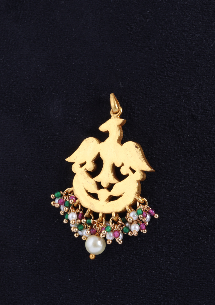 Cute Little Garuda Jadau Kundan Pendant with Pearl Hangings
