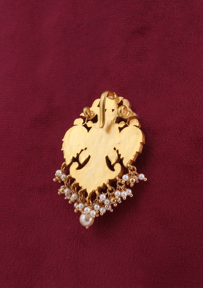 Exclusive Charming Garuda Jadau Kundan Pendant with Pearl Hangings