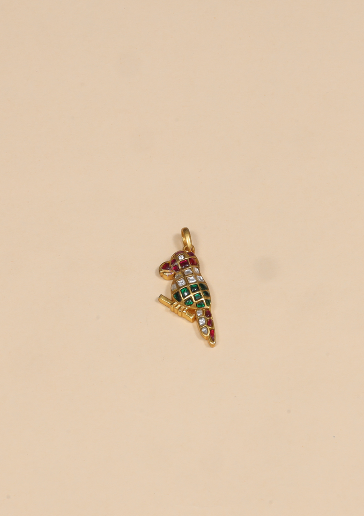 Beautiful Parrot Designer Jadau Kundan Pendant