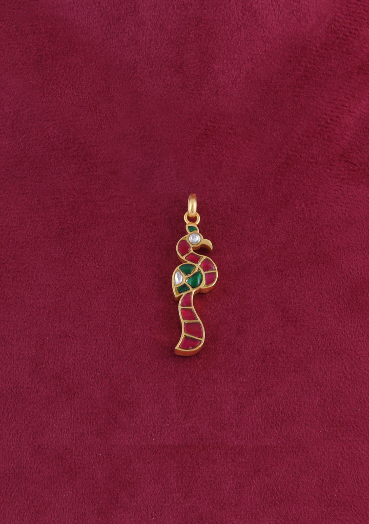Elegant Peacock Designer Kundan Pendant