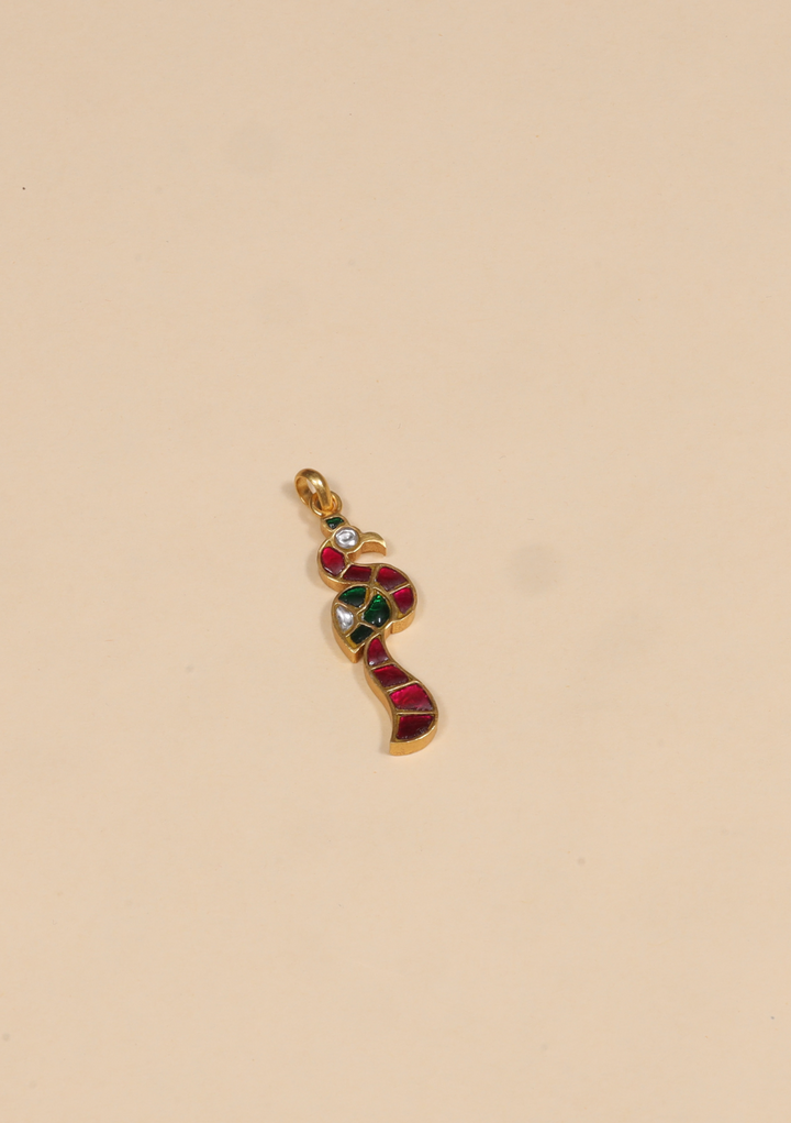Elegant Peacock Designer Kundan Pendant