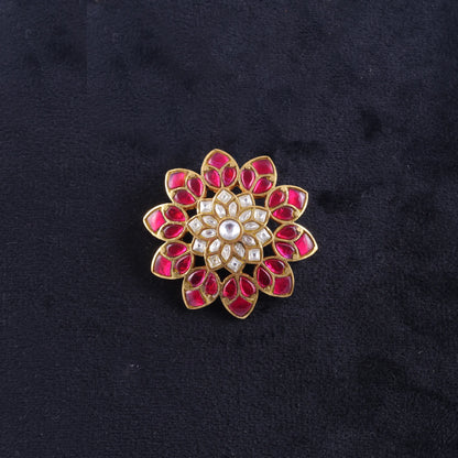 Beautiful Floral Motif Designer Jadau Kundan Pendant