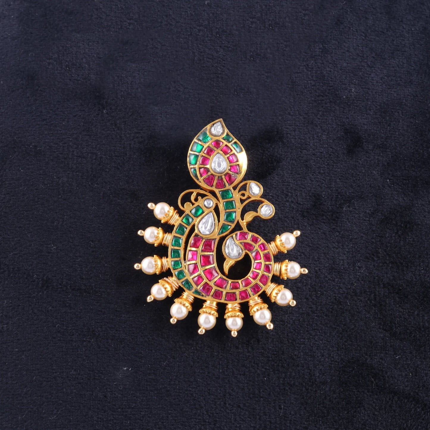 Classic Divine Designer Jadau Kundan Pendant with Pearl