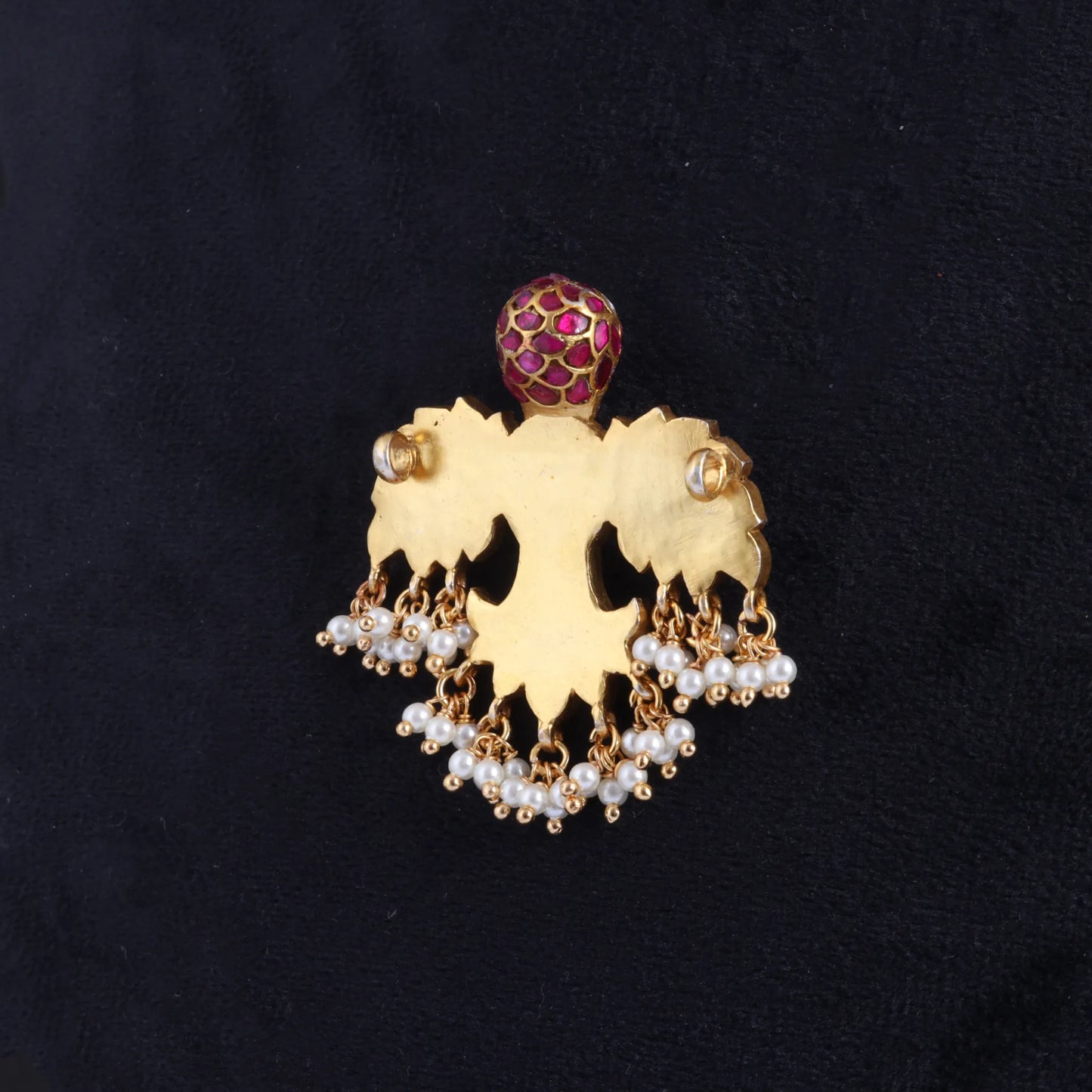 Exclusive Designer Garuda Jadau Kundan Pendant with Pearl Hangings