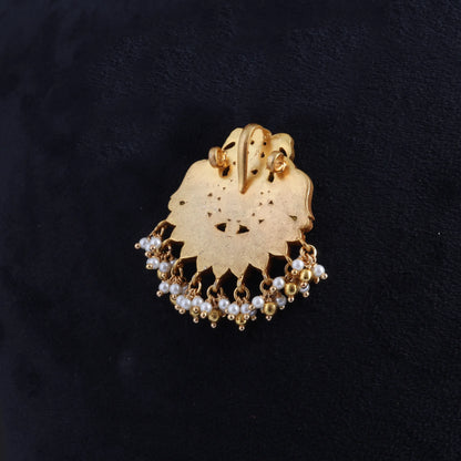 Attractive Designer Jadau Kundan Peacock Pendant with Pearl Hangings